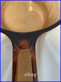 8 Pcs. Corning Vision Ware Amber Pans & Pots with Lids 1L (x2), 0.5L France & USA