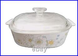 8 pc Corning Ware Floral Bouquet Casserole Dishes Pyrex Lids Made in USA