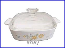 8 pc Corning Ware Floral Bouquet Casserole Dishes Pyrex Lids Made in USA