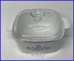 8 pc Set Vintage Corning Ware Blue Cornflower Casserole Baking Dishes with lids