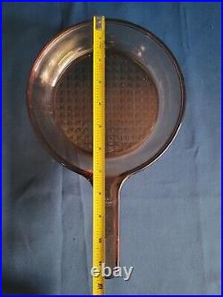 9 pc Vision Corning Ware Amber Glass Skillet with Pots and Matching Lids
