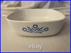 BLUE CORN FLOWER CORNING WARE P-1-B. 1 Qt Made in USA