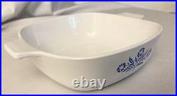 BLUE CORN FLOWER CORNING WARE P-1-B. 1 Qt Made in USA