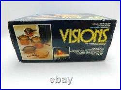 BRAND NEW! Visions By Corning Ware AMBER 9-Pc Set Cookware Vintage SEALED