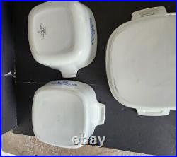 Blue Cornflower Corning Ware 5 pieces with lids