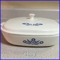 C. 1958 VERY Rare Vintage Corning Ware Blue Cornflower Pyroceram A 19 Baking Dish