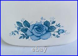 CORNING WARE 5L Litre Blue Velvet Rose A-5-B Casserole Dish With Glass Pyrex Lid
