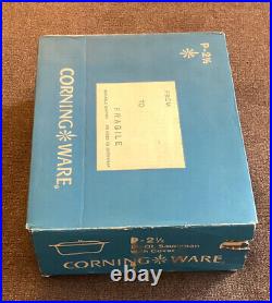 CORNING WARE Blue Cornflower 1962 VINTAGE DEADSTOCK Original Box P-2 1/2