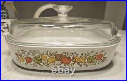 CORNING WARE SPICE OF LIFE Le ROMARIN A-10-B CASSEROLE Etched 33 Lid Rare Vtg