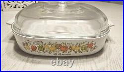 CORNING WARE SPICE OF LIFE Le ROMARIN A-10-B CASSEROLE Etched 33 Lid Rare Vtg