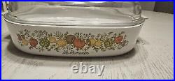 CORNING WARE SPICE OF LIFE Le ROMARIN A-10-B CASSEROLE Etched 33 Lid Rare Vtg