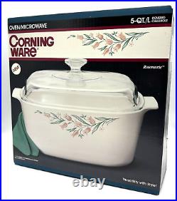 CORNING WARE Vintage 1994 5QT/L Covered Casserole Rosemarie Ovenware NOS NEW