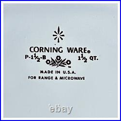 CORNING WARE Vintage P-1 1/2-B Blue Cornflower 1 1/2Qt Caserole withLid 16 P-7-C