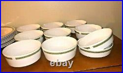 Centura Corning Lynwood Green 58 Pcs Vintage Mid-century Heavy Dinnerware Set