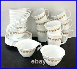 Corelle Butterfly Gold Vtg 55 Pcs Dinner Set Mixed PYREX Lot Assorted Sizes