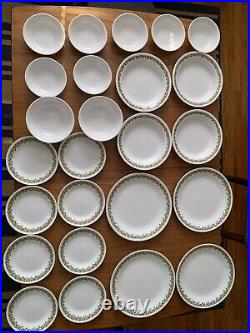 Corelle Spring Blossom Crazy Daisy Dinnerware Vintage 29 Pieces (As-Is)