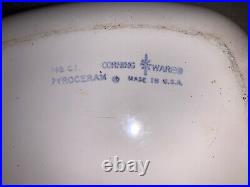 Corning 1 1/2 CT Vintage Blue Cornflower Casserole Dish Made In USA vintage