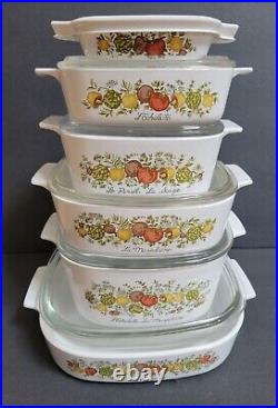 Corning Spice of Life Spice Life 14 pc Lot Set Casserole Dishes Lids 1972 Trivet