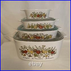 Corning Spice of Life Spice O' Life 7 pc Lot Set Casserole Dishes Lids For 3