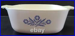 Corning Ware 1958-1959 Blue Cornflower 1 QT Square Casserole Dish C-30 Vintage