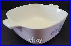 Corning Ware 1958-1959 Blue Cornflower 1 QT Square Casserole Dish C-30 Vintage