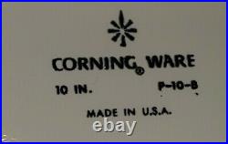 Corning Ware 1960's VINTAGE BLUE 10 in. P-10-B CORNFLOWER BAKE DISH withLID USA