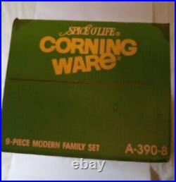 Corning Ware 1984 Vintage SPICE O' LIFE 9 piece Modern Family set NIB Sealed NEW