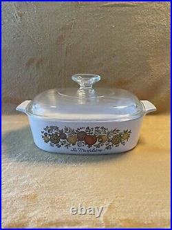 Corning Ware 2 Quart Spice of Life La Marjolaine A-2-B with Pyrex Lid A-9-C