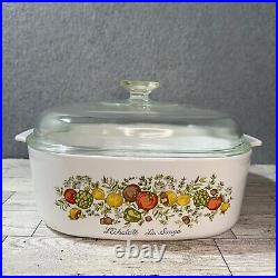 Corning Ware 4 Quart La Sauge With Pyrex Lid USA Oven Microwave A-84-B VTG