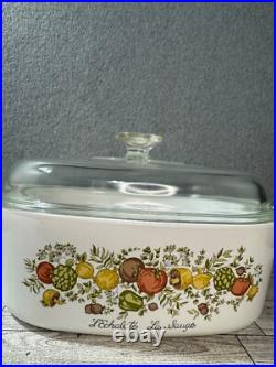 Corning Ware 4 Quart La Sauge With Pyrex Lid USA Oven Microwave A-84-B VTG