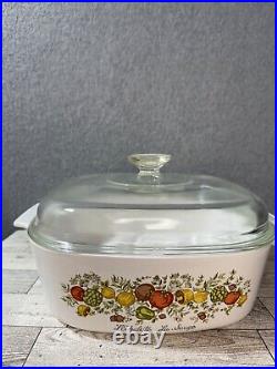 Corning Ware 4 Quart La Sauge With Pyrex Lid USA Oven Microwave A-84-B VTG