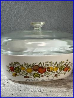 Corning Ware 4 Quart La Sauge With Pyrex Lid USA Oven Microwave A-84-B VTG