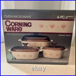 Corning Ware # A-300-177 Forever Yours Casserole Set 6 Pc. New 1990