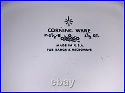 Corning Ware Blue Cornflower 1 1/2Quart Casserole Dish P-1 1/2-B USA VTG