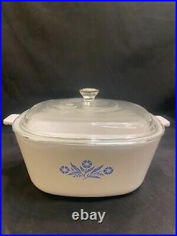 Corning Ware Blue Cornflower Casserole Dish + Lid 2 1/2 Quart Vintage P-2-1/2-B