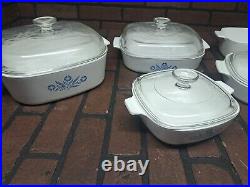 Corning Ware Blue Cornflower Casserole Dish Set Of 5 Four With Lids Vintage