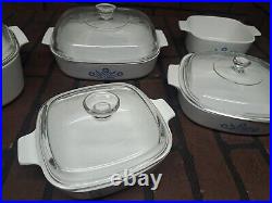 Corning Ware Blue Cornflower Casserole Dish Set Of 5 Four With Lids Vintage