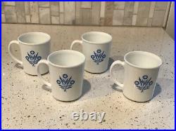 Corning Ware Blue Cornflower Coffee Cups Mugs Set Of 4 Made In USA Vintage Rare