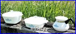 Corning Ware Blue Cornflower Vintage Casserole Dishes 1 3/4 QT & 1 QT