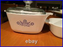 Corning Ware Blue Cornflower Vintage Dish with lid. Own a 9 Piece Set