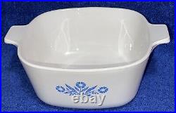 Corning Ware Cornflower Blue 1¾ quart POT with Pyrex fin LID Vintage PYROCERAM