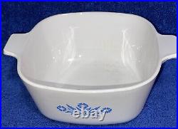 Corning Ware Cornflower Blue 1¾ quart POT with Pyrex fin LID Vintage PYROCERAM