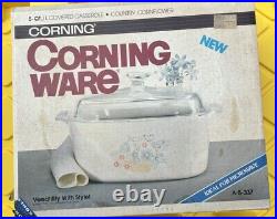 Corning Ware NOS 5 Qt Quart Country Cornflower Casserole Dish In Box A-5-337