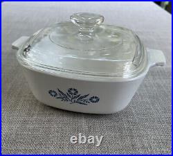 Corning Ware P 1 1/2 B 1.5 Qt Cornflower Casserole & Lid VTG rare EUC Authentic