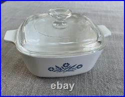 Corning Ware P 1 1/2 B 1.5 Qt Cornflower Casserole & Lid VTG rare EUC Authentic