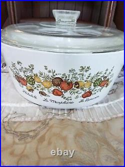 Corning Ware SPICE of LIFE B -4- B 4 QT. Round Casserole Bowl Dimpled Lid RARE