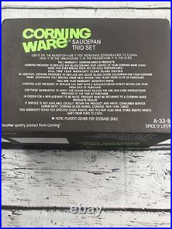 Corning Ware Spice O' Life Trio Cookware Set-A-33-8-USA-Sealed In Box-Casseroles