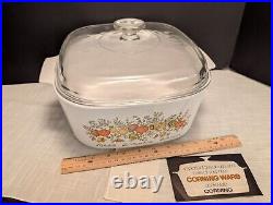 Corning Ware Spice Of Life Pyrex Glass Lid Covered Casserole Dish 5 Quart Unused