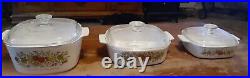 Corning Ware Spice of Life Set of 3 Casserole Dishes with Lid