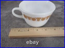 Corning Ware Tea Cup Set Butterfly Gold Milk Glass Floral Vintage 2 Piece